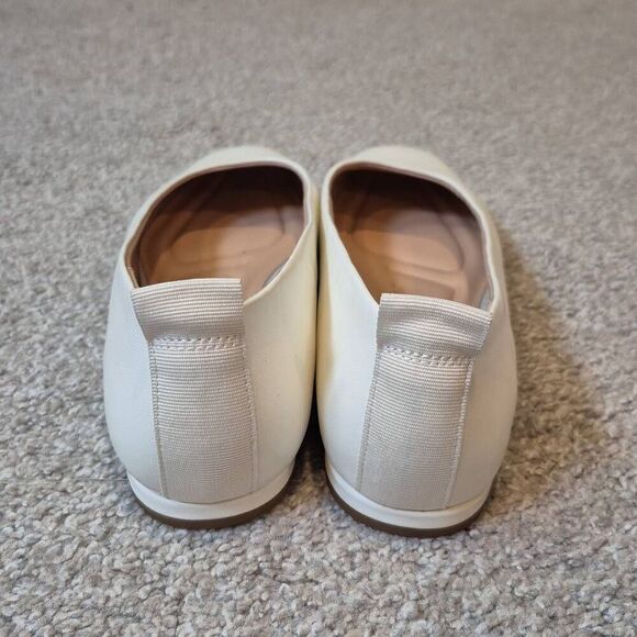 Franco Sarto Women’s Leather Square Toe Flats Size 10 White - Picture 4 of 6